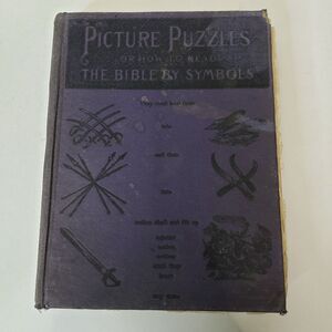 1903 Symbols and Picture Purple Bible Book Fair Condition Religious Junk Journal